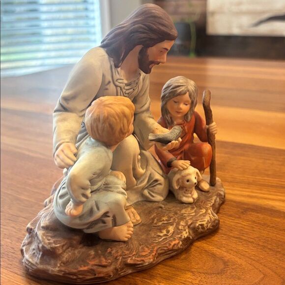 Homco Vintage 1983 The Fisherman Jesus with Children Masterpiece Porcelain - Picture 2 of 11